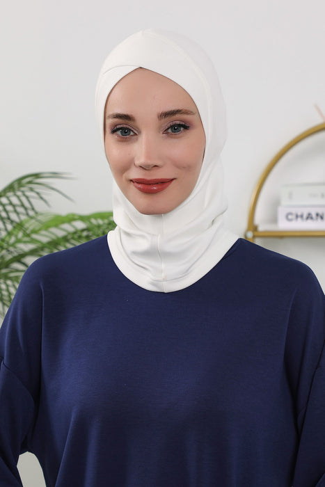 Women’s Minimalist Design Hijab Undercap for All Seasons, Soft Double Face Fabric Ninja Cap Under Scarf, Stretchy and Breathable Bonnet for All Seasons,TB-4O