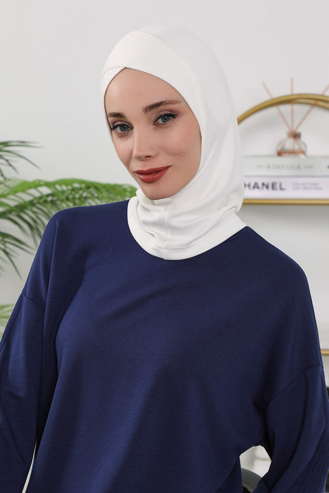 Women’s Minimalist Design Hijab Undercap for All Seasons, Soft Double Face Fabric Ninja Cap Under Scarf, Stretchy and Breathable Bonnet for All Seasons,TB-4O