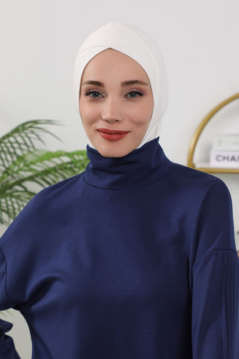 Women’s Minimalist Design Hijab Undercap for All Seasons, Soft Double Face Fabric Ninja Cap Under Scarf, Stretchy and Breathable Bonnet for All Seasons,TB-4O