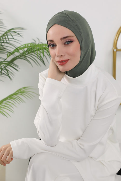 Women’s Minimalist Design Hijab Undercap for All Seasons, Soft Double Face Fabric Ninja Cap Under Scarf, Stretchy and Breathable Bonnet for All Seasons,TB-4O