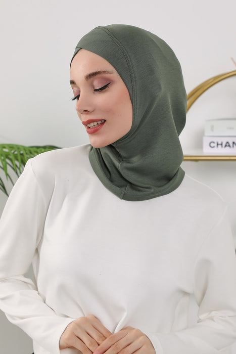 Women’s Minimalist Design Hijab Undercap for All Seasons, Soft Double Face Fabric Ninja Cap Under Scarf, Stretchy and Breathable Bonnet for All Seasons,TB-4O