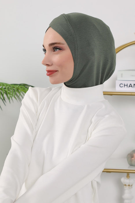Women’s Minimalist Design Hijab Undercap for All Seasons, Soft Double Face Fabric Ninja Cap Under Scarf, Stretchy and Breathable Bonnet for All Seasons,TB-4O
