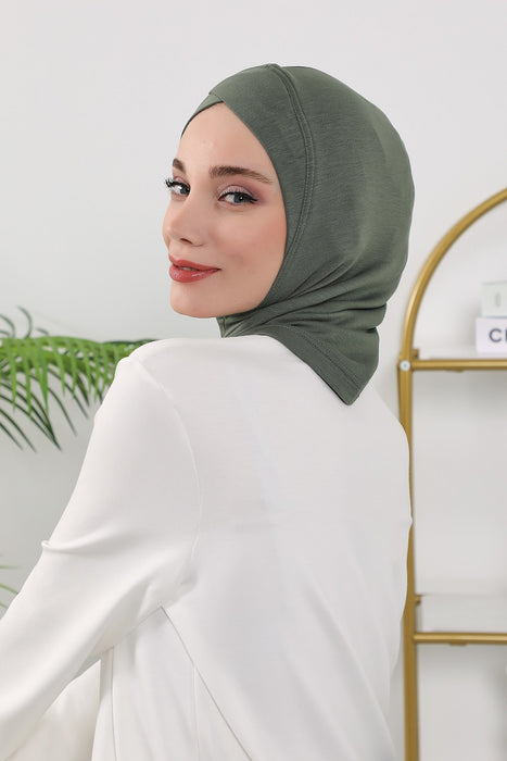 Women’s Minimalist Design Hijab Undercap for All Seasons, Soft Double Face Fabric Ninja Cap Under Scarf, Stretchy and Breathable Bonnet for All Seasons,TB-4O