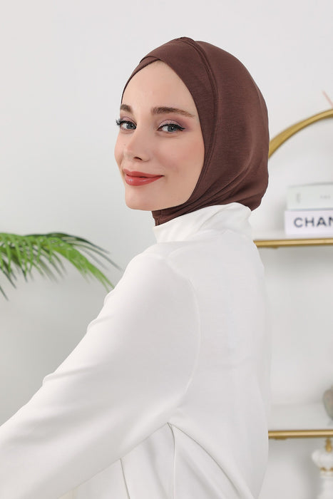 Women’s Minimalist Design Hijab Undercap for All Seasons, Soft Double Face Fabric Ninja Cap Under Scarf, Stretchy and Breathable Bonnet for All Seasons,TB-4O