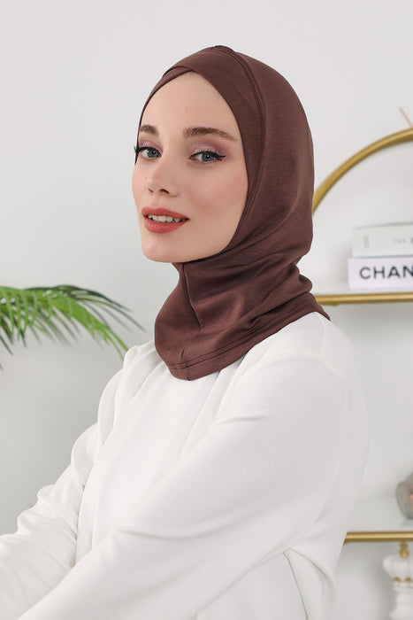 Women’s Minimalist Design Hijab Undercap for All Seasons, Soft Double Face Fabric Ninja Cap Under Scarf, Stretchy and Breathable Bonnet for All Seasons,TB-4O