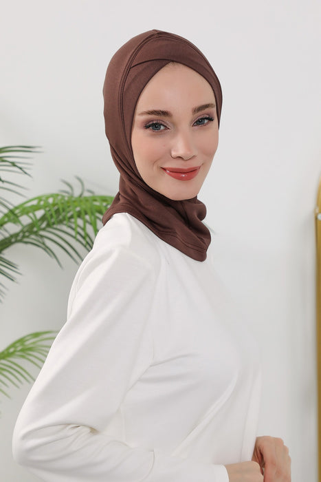 Women’s Minimalist Design Hijab Undercap for All Seasons, Soft Double Face Fabric Ninja Cap Under Scarf, Stretchy and Breathable Bonnet for All Seasons,TB-4O