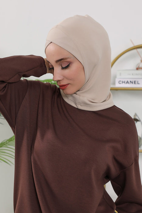 Women’s Minimalist Design Hijab Undercap for All Seasons, Soft Double Face Fabric Ninja Cap Under Scarf, Stretchy and Breathable Bonnet for All Seasons,TB-4O