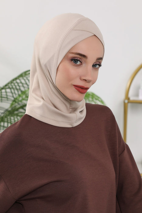 Women’s Minimalist Design Hijab Undercap for All Seasons, Soft Double Face Fabric Ninja Cap Under Scarf, Stretchy and Breathable Bonnet for All Seasons,TB-4O