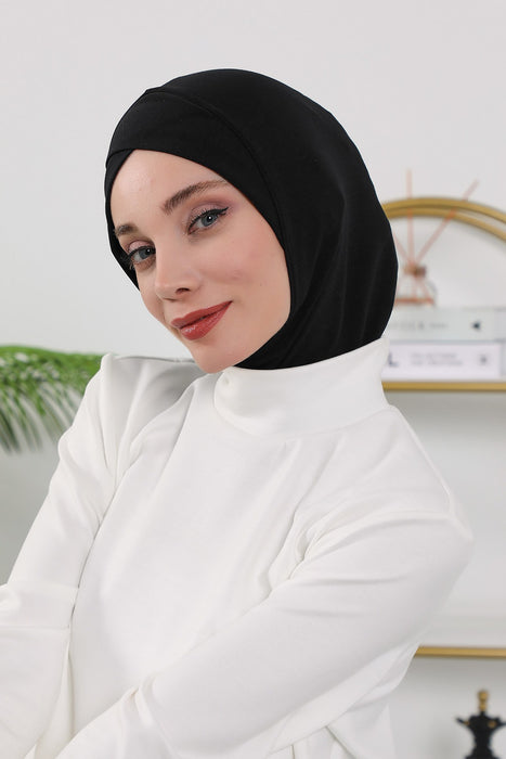 Women’s Minimalist Design Hijab Undercap for All Seasons, Soft Double Face Fabric Ninja Cap Under Scarf, Stretchy and Breathable Bonnet for All Seasons,TB-4O