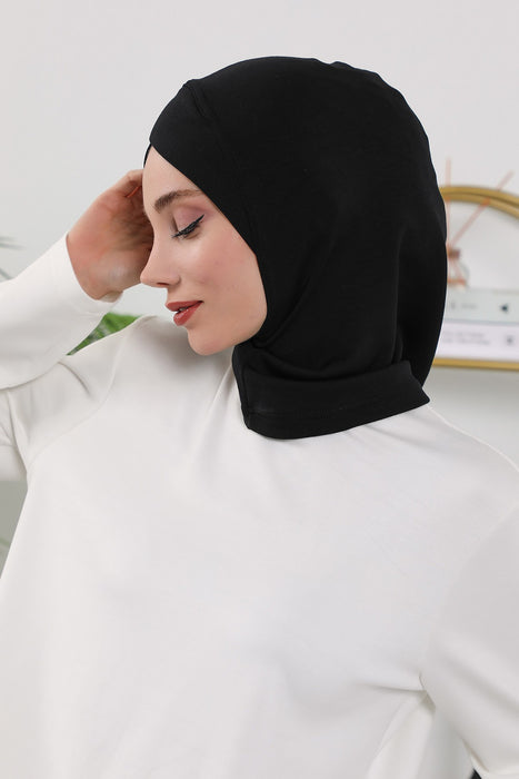 Women’s Minimalist Design Hijab Undercap for All Seasons, Soft Double Face Fabric Ninja Cap Under Scarf, Stretchy and Breathable Bonnet for All Seasons,TB-4O