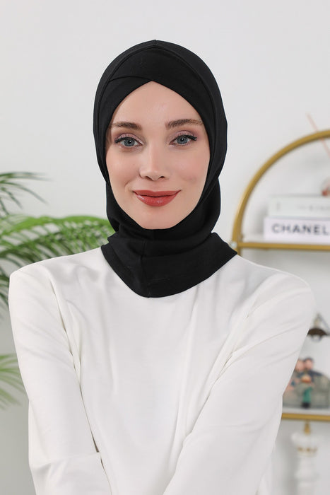 Women’s Minimalist Design Hijab Undercap for All Seasons, Soft Double Face Fabric Ninja Cap Under Scarf, Stretchy and Breathable Bonnet for All Seasons,TB-4O