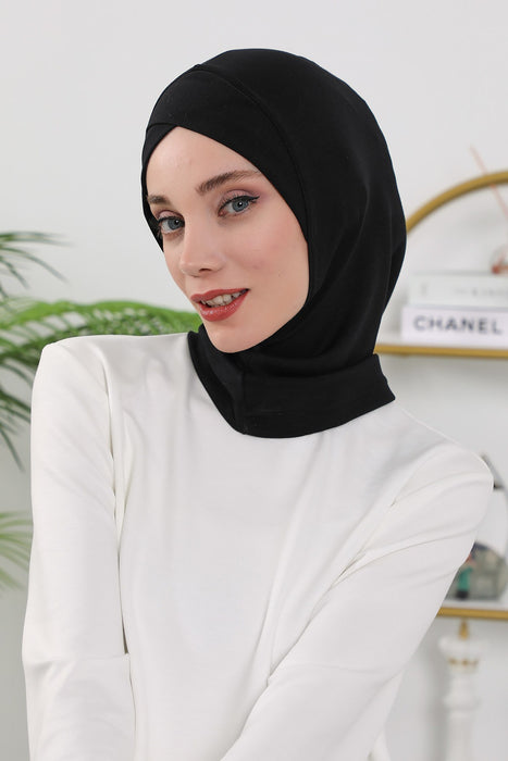 Women’s Minimalist Design Hijab Undercap for All Seasons, Soft Double Face Fabric Ninja Cap Under Scarf, Stretchy and Breathable Bonnet for All Seasons,TB-4O