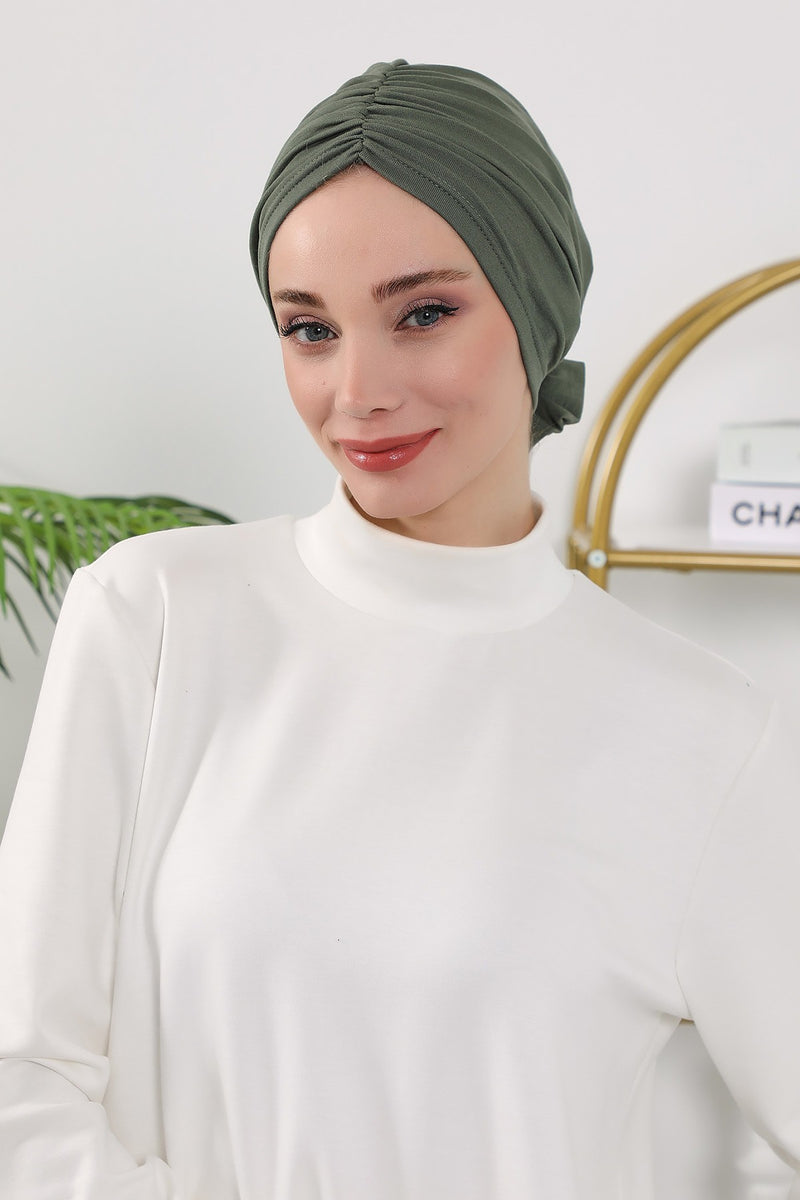 Floral Design Instant Turban Hijab for All Seasons, Ready to Wear Headscarf with Rose Accent, Soft Stretchy Fabric, Comfortable One Size Head Cover for Women,B-21O