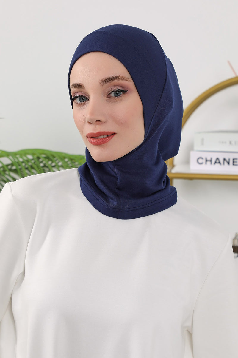 2 in 1 Modest Hijab Bonnet with Removable Visor, Instant Full Coverage Underscarf for Everyday Wear,B-82O
