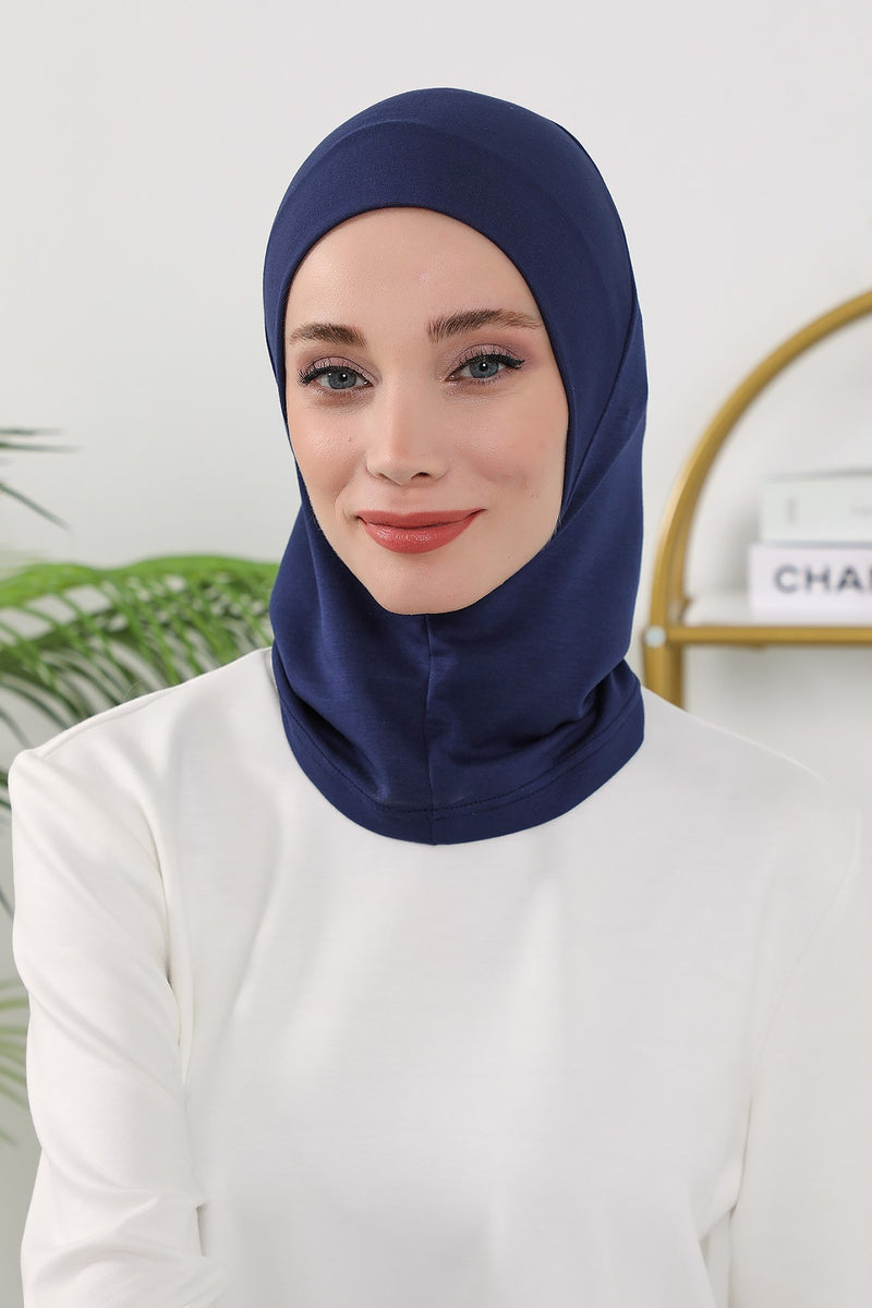2 in 1 Modest Hijab Bonnet with Removable Visor, Instant Full Coverage Underscarf for Everyday Wear,B-82O
