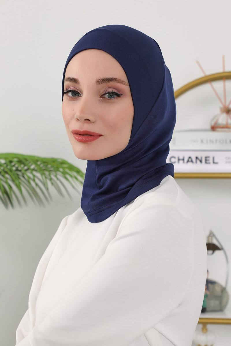 2 in 1 Modest Hijab Bonnet with Removable Visor, Instant Full Coverage Underscarf for Everyday Wear,B-82O