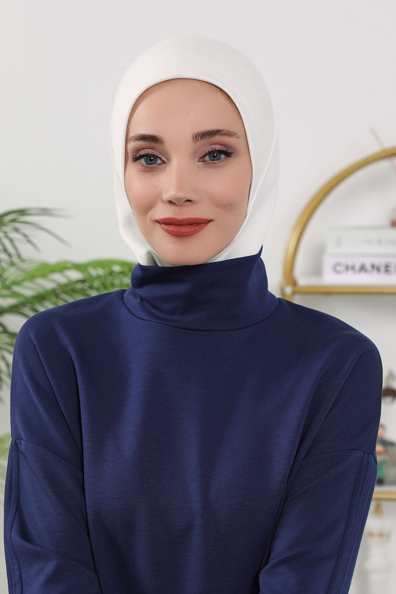 2 in 1 Modest Hijab Bonnet with Removable Visor, Instant Full Coverage Underscarf for Everyday Wear,B-82O