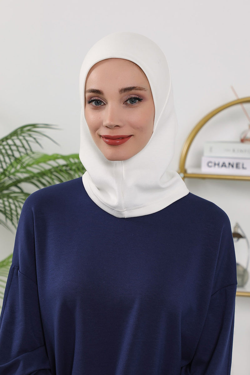 2 in 1 Modest Hijab Bonnet with Removable Visor, Instant Full Coverage Underscarf for Everyday Wear,B-82O