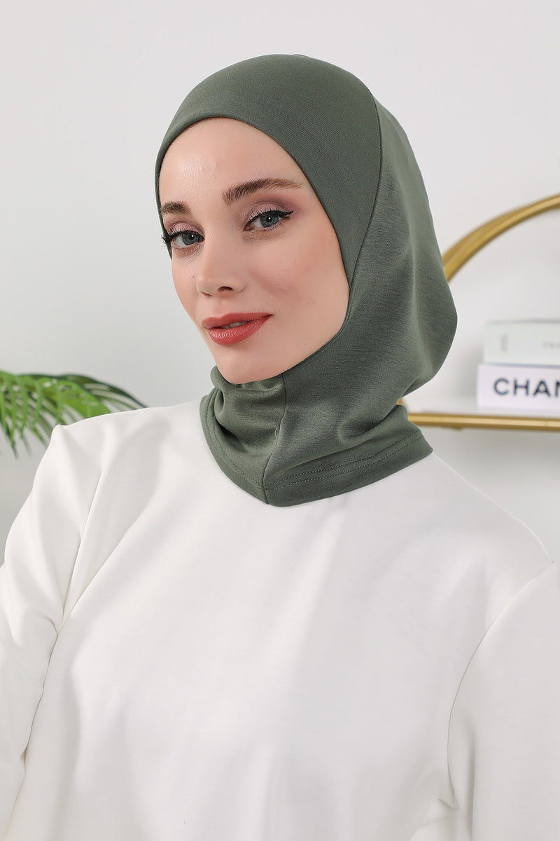 2 in 1 Modest Hijab Bonnet with Removable Visor, Instant Full Coverage Underscarf for Everyday Wear,B-82O