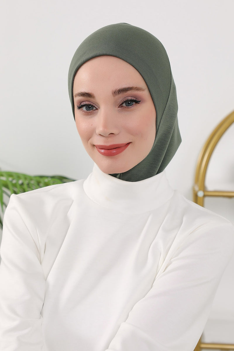 2 in 1 Modest Hijab Bonnet with Removable Visor, Instant Full Coverage Underscarf for Everyday Wear,B-82O