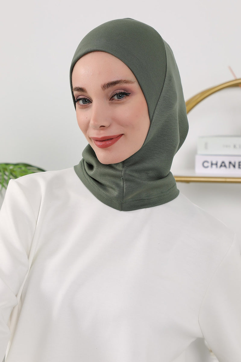 2 in 1 Modest Hijab Bonnet with Removable Visor, Instant Full Coverage Underscarf for Everyday Wear,B-82O
