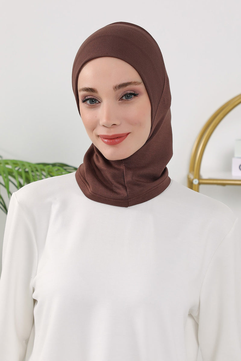 2 in 1 Modest Hijab Bonnet with Removable Visor, Instant Full Coverage Underscarf for Everyday Wear,B-82O