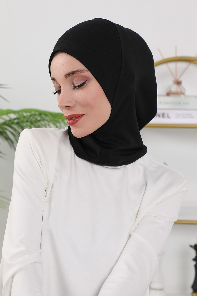 2 in 1 Modest Hijab Bonnet with Removable Visor, Instant Full Coverage Underscarf for Everyday Wear,B-82O