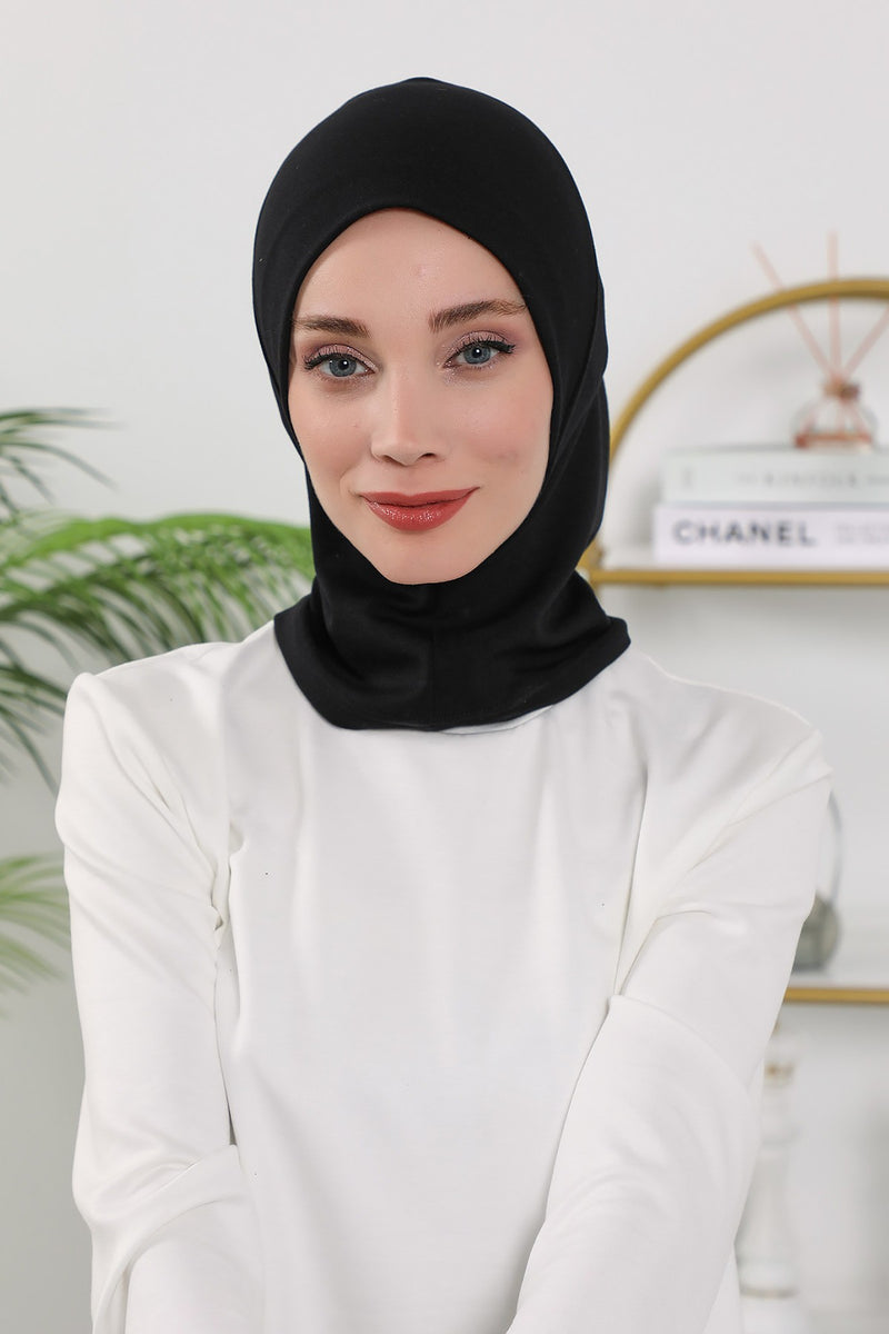 2 in 1 Modest Hijab Bonnet with Removable Visor, Instant Full Coverage Underscarf for Everyday Wear,B-82O
