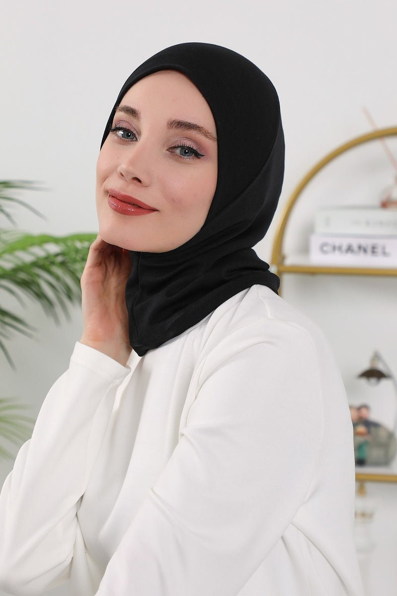 2 in 1 Modest Hijab Bonnet with Removable Visor, Instant Full Coverage Underscarf for Everyday Wear,B-82O