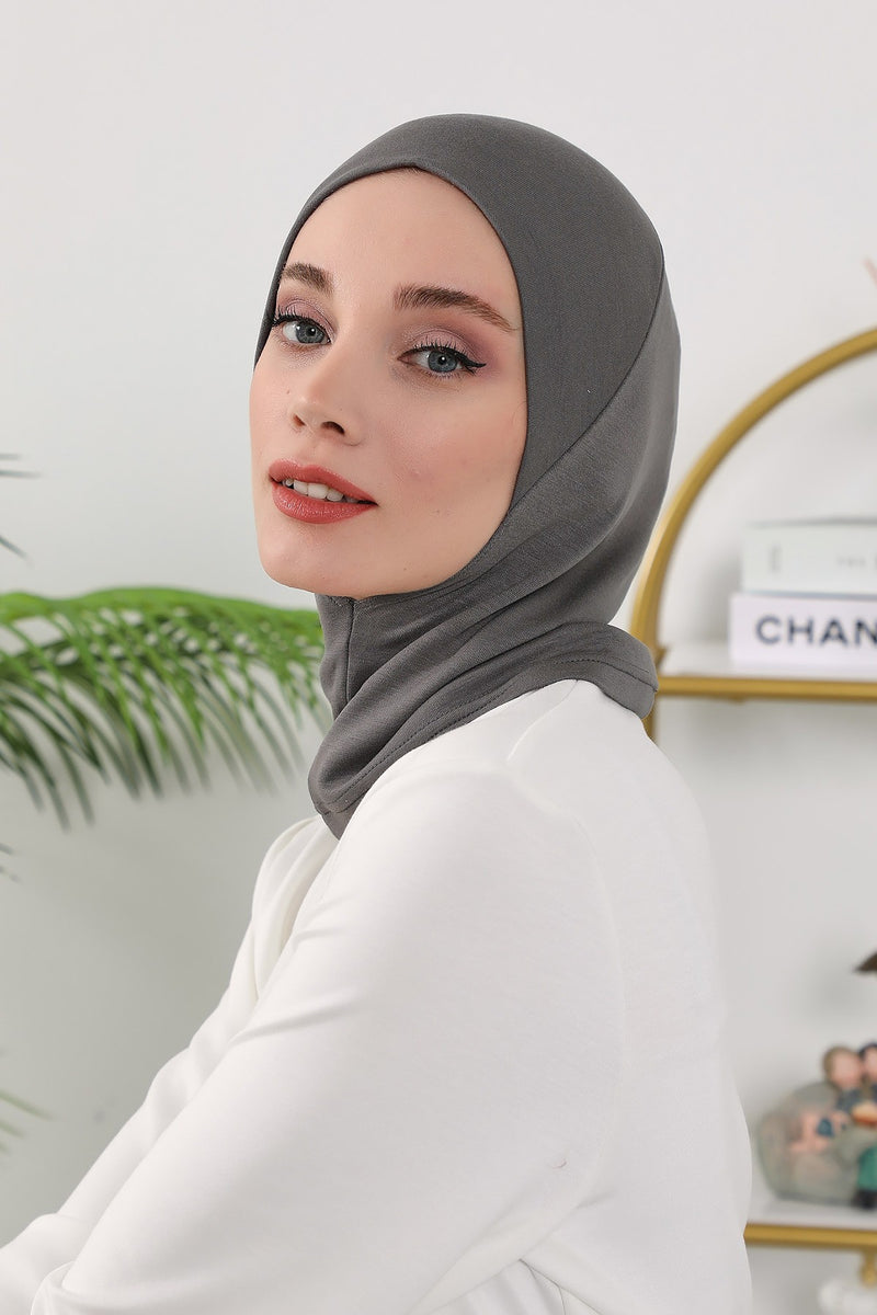 2 in 1 Modest Hijab Bonnet with Removable Visor, Instant Full Coverage Underscarf for Everyday Wear,B-82O