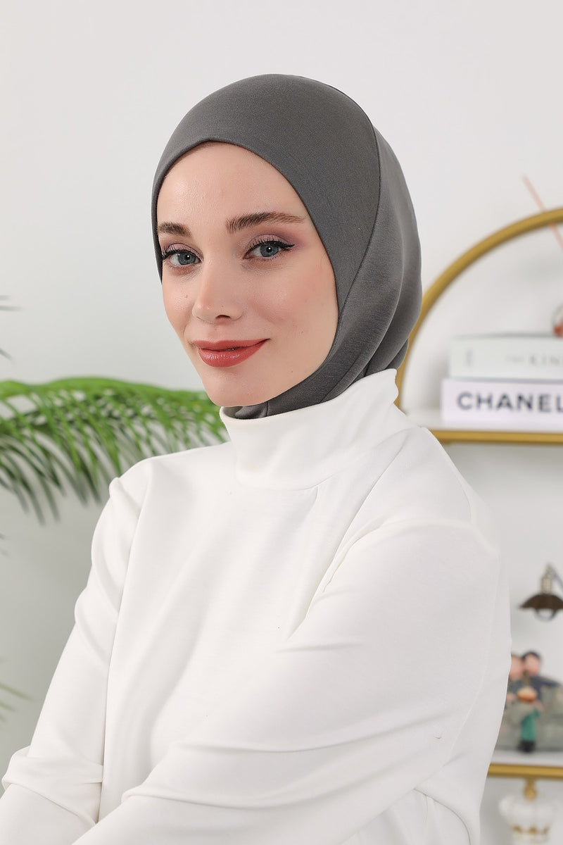 2 in 1 Modest Hijab Bonnet with Removable Visor, Instant Full Coverage Underscarf for Everyday Wear,B-82O