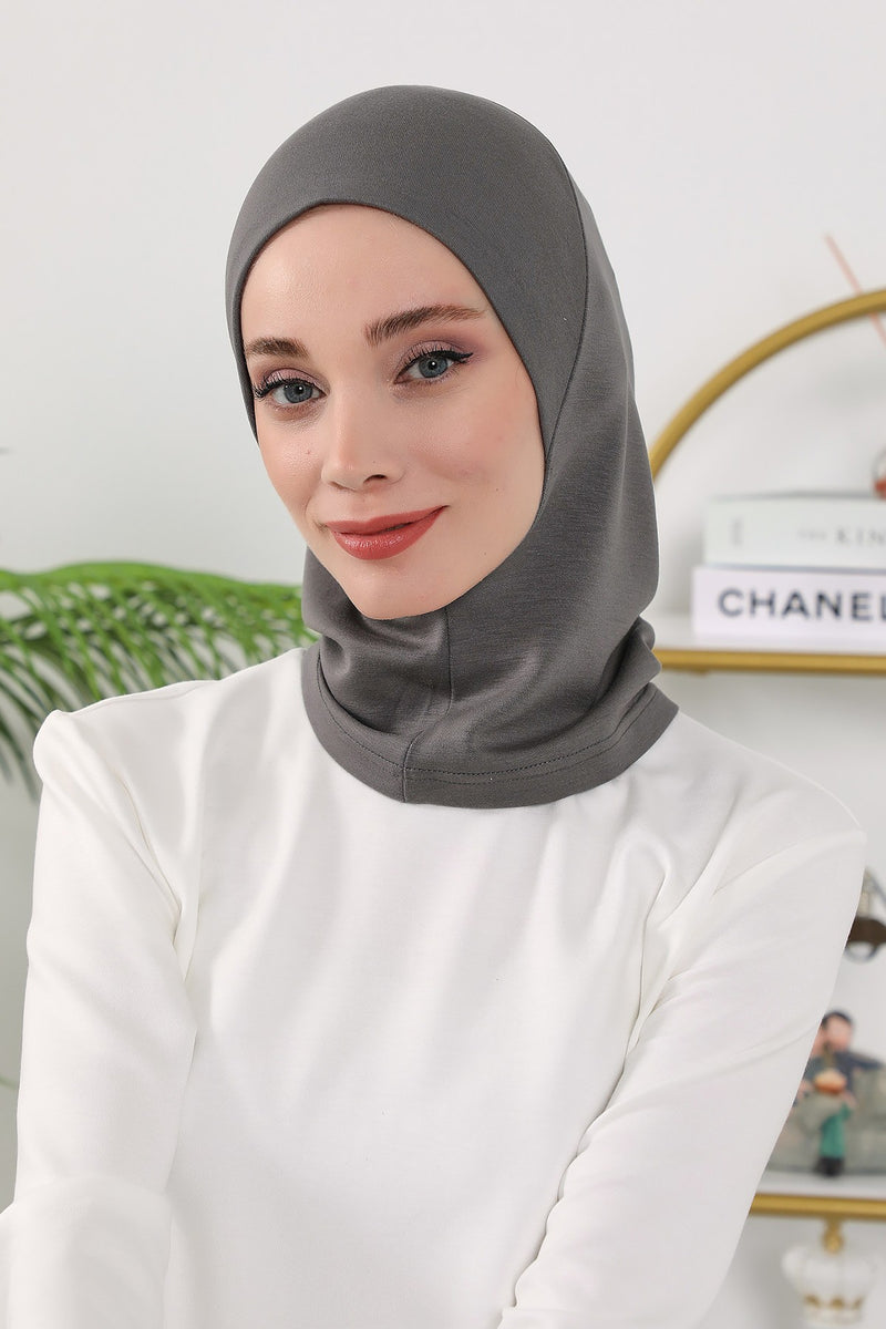 2 in 1 Modest Hijab Bonnet with Removable Visor, Instant Full Coverage Underscarf for Everyday Wear,B-82O