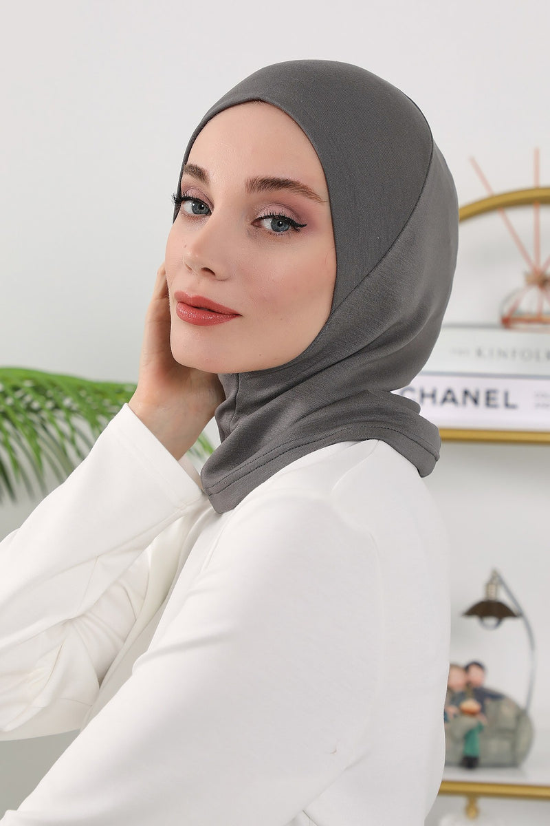 2 in 1 Modest Hijab Bonnet with Removable Visor, Instant Full Coverage Underscarf for Everyday Wear,B-82O