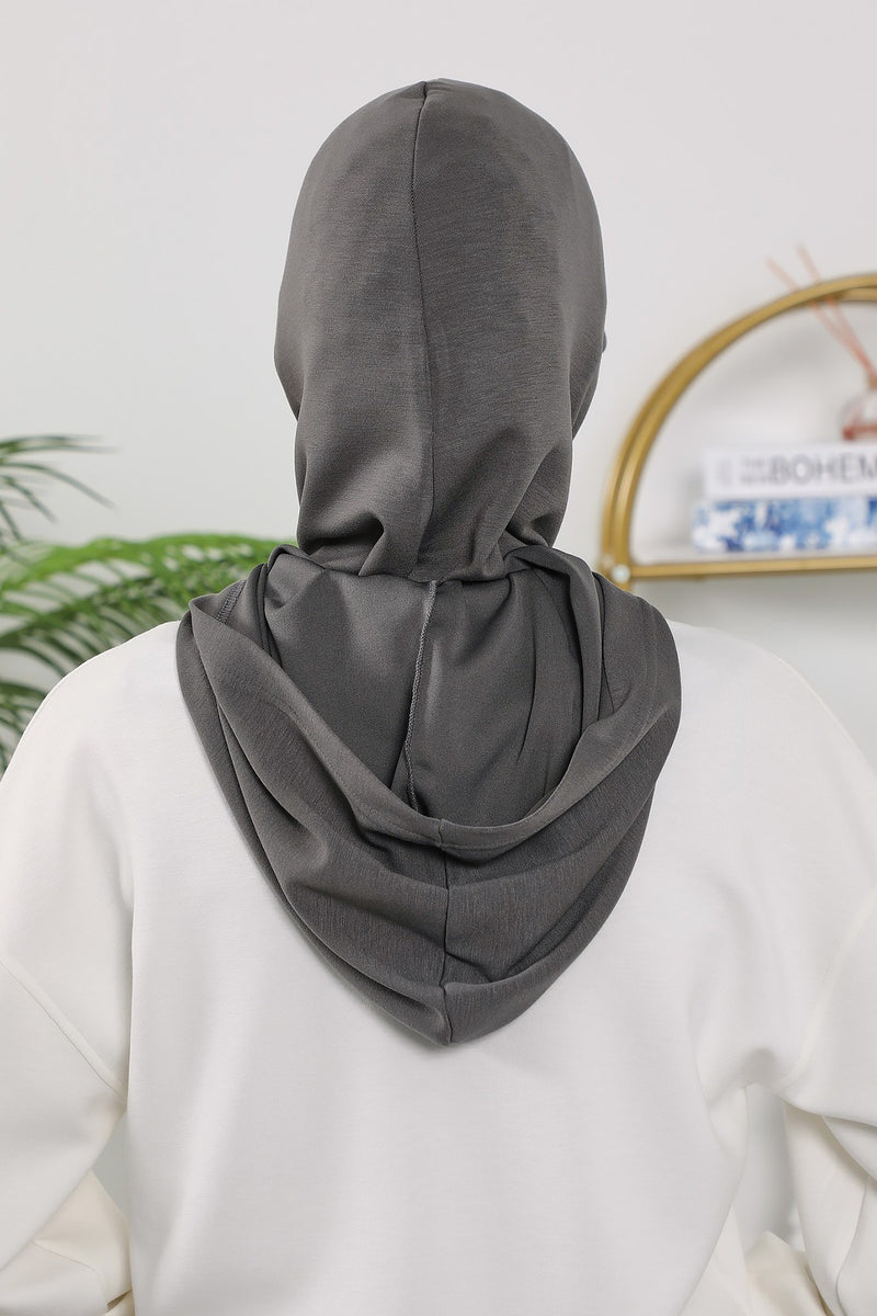 Full Coverage Bonnet Hijab with Visor, Ready to Wear Modest Visor Underscarf Bonnet with Neck Cover for All Seasons,B-88O