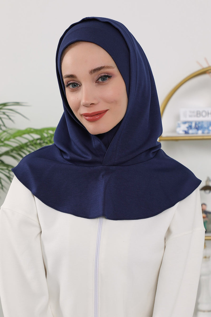 Full Coverage Instant Women Bonnet, All Season Ready-to-Wear Hijab Bonnet with Neck Coverage,B-89O