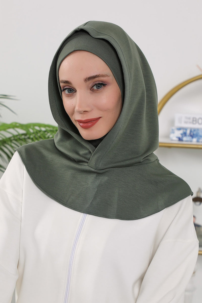 Full Coverage Instant Women Bonnet, All Season Ready-to-Wear Hijab Bonnet with Neck Coverage,B-89O