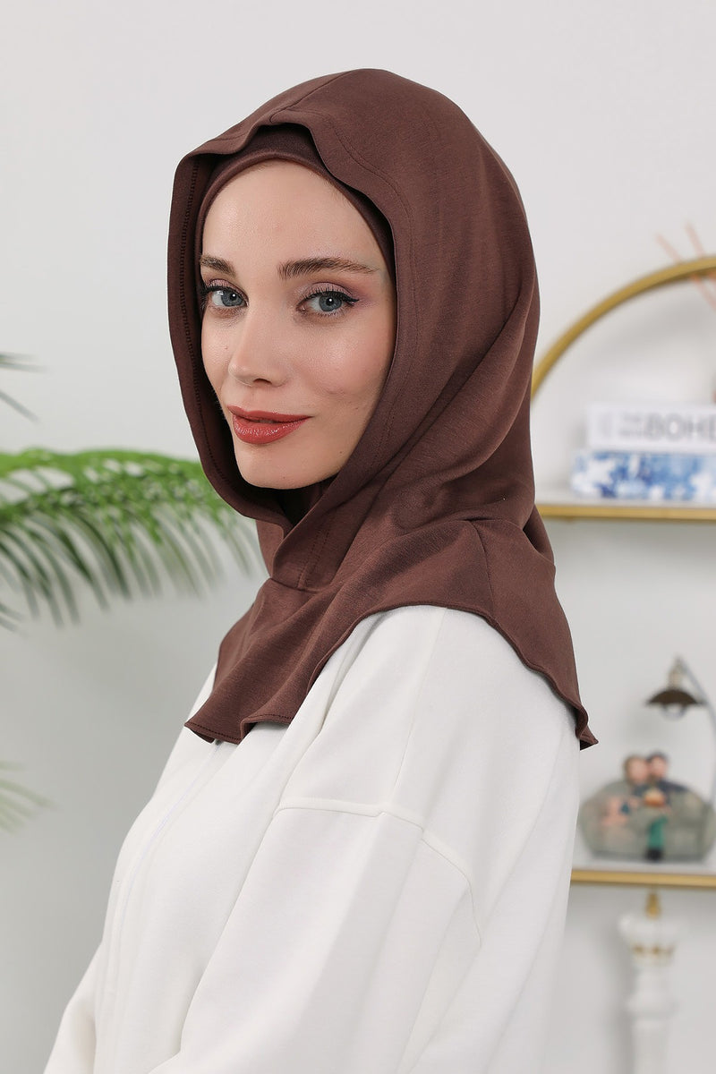 Full Coverage Instant Women Bonnet, All Season Ready-to-Wear Hijab Bonnet with Neck Coverage,B-89O