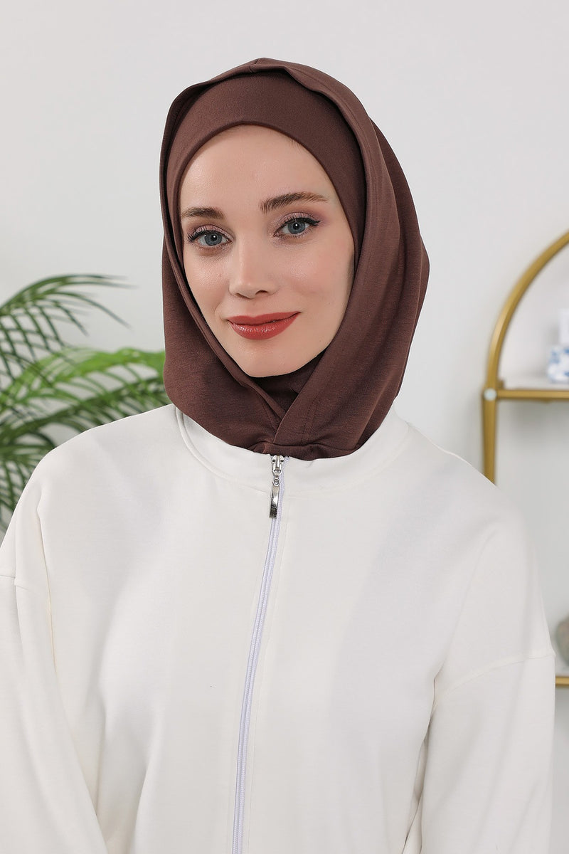 Full Coverage Instant Women Bonnet, All Season Ready-to-Wear Hijab Bonnet with Neck Coverage,B-89O