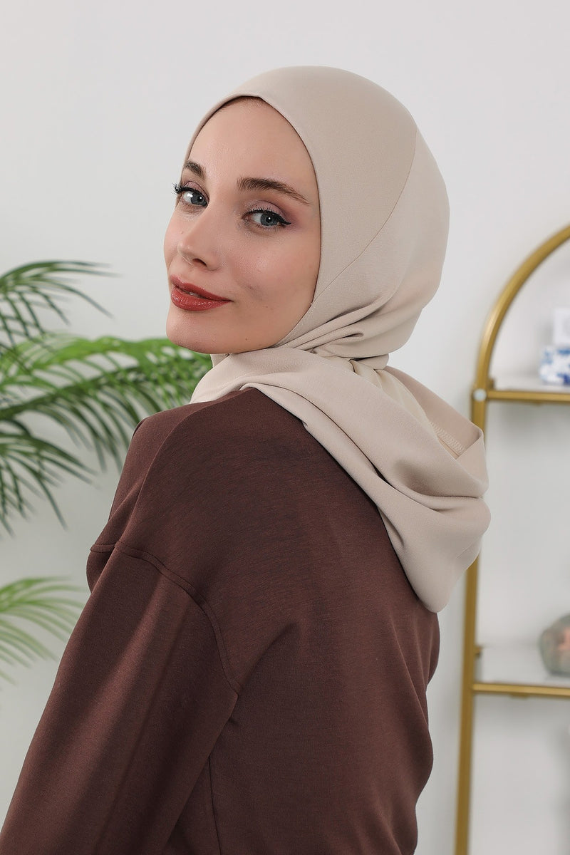 Full Coverage Instant Women Bonnet, All Season Ready-to-Wear Hijab Bonnet with Neck Coverage,B-89O