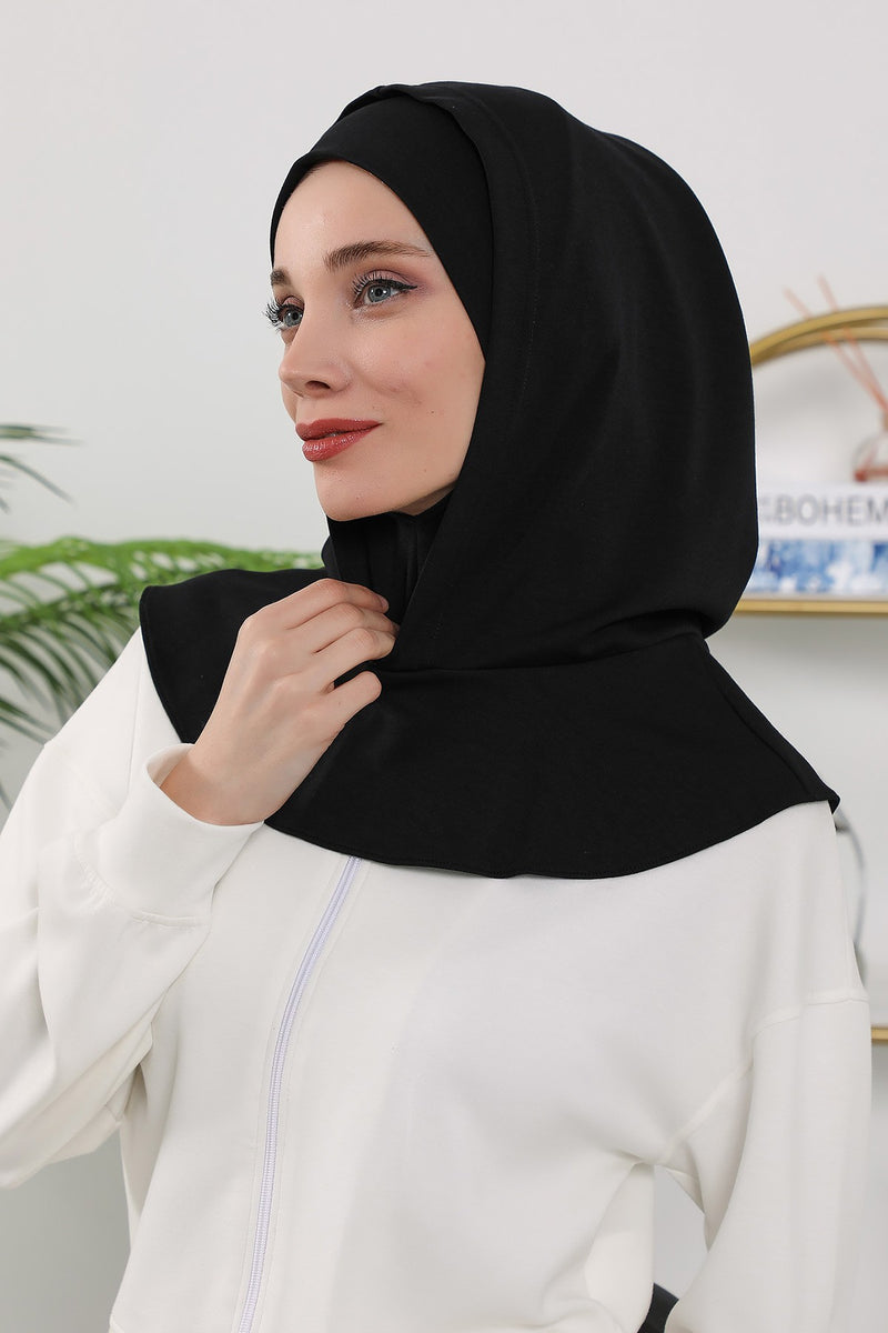 Full Coverage Instant Women Bonnet, All Season Ready-to-Wear Hijab Bonnet with Neck Coverage,B-89O