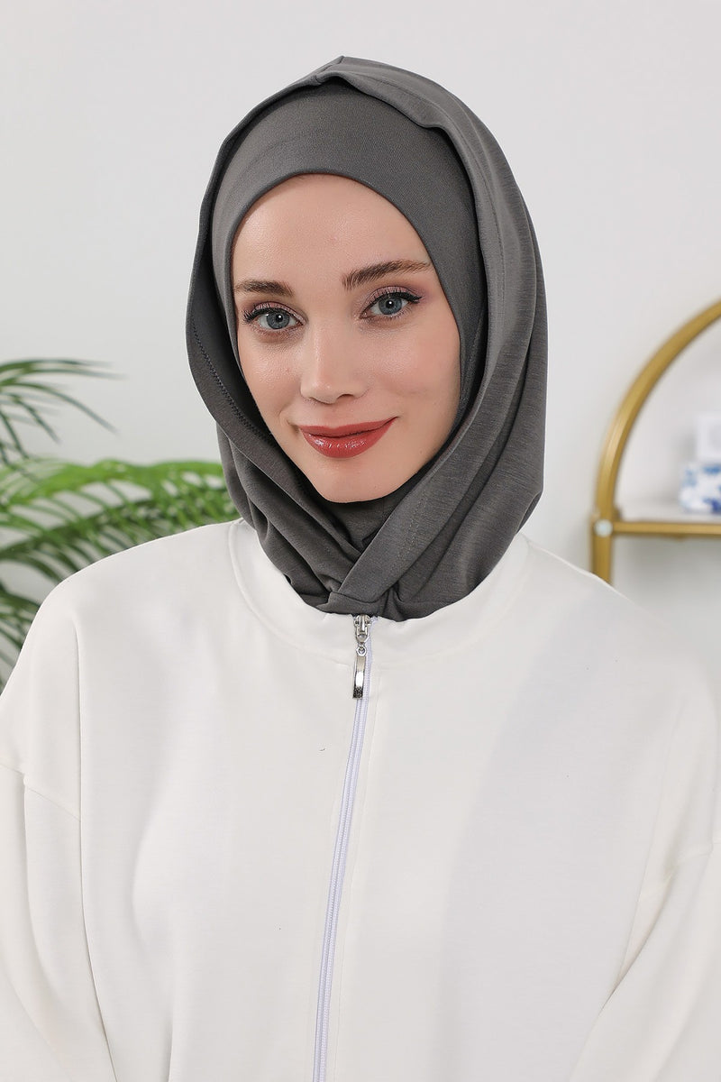Full Coverage Instant Women Bonnet, All Season Ready-to-Wear Hijab Bonnet with Neck Coverage,B-89O