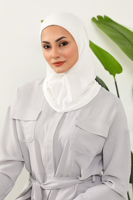 2-in-1 Hijab Bonnet with Removable Printed Visor, Detachable Visor Ninja Undercap Hijab Bonnet with Patterned Brim,B-91D