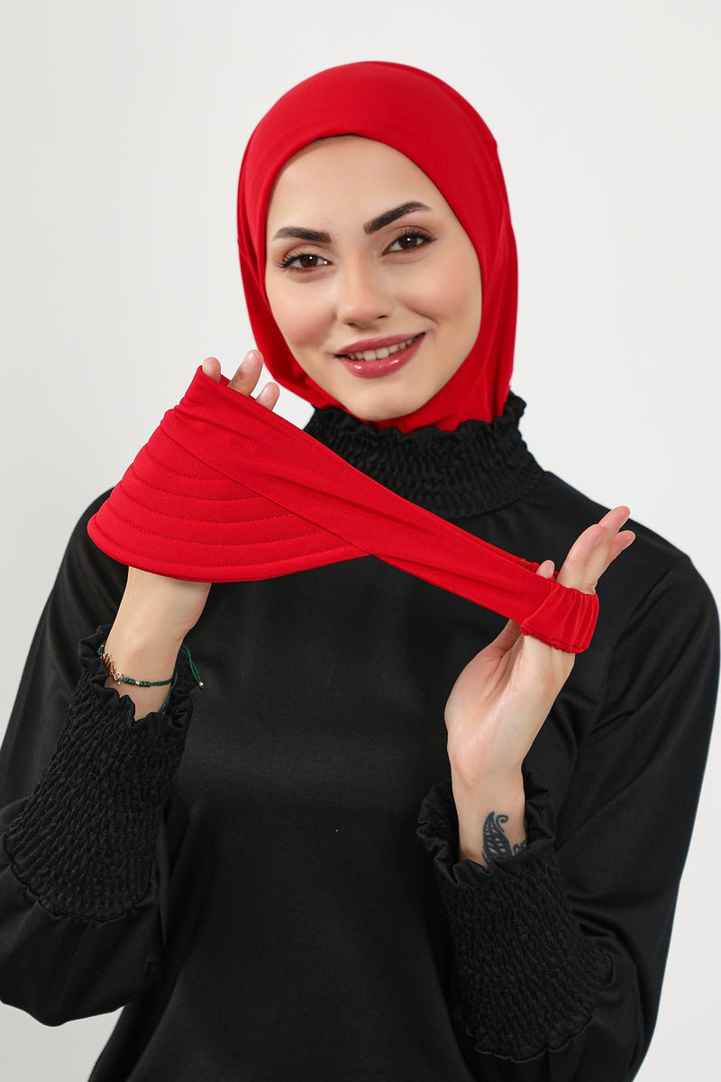 Modest Swim Turban with Detachable Visor, Quick Dry Ninja Cap for Women, Salt-Resistant Sea Bonnet Hijab,B-82SN