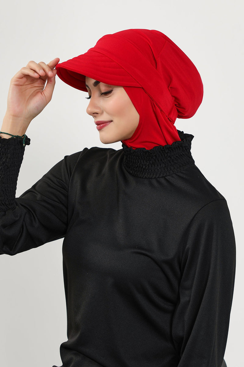 Modest Swim Turban with Detachable Visor, Quick Dry Ninja Cap for Women, Salt-Resistant Sea Bonnet Hijab,B-82SN