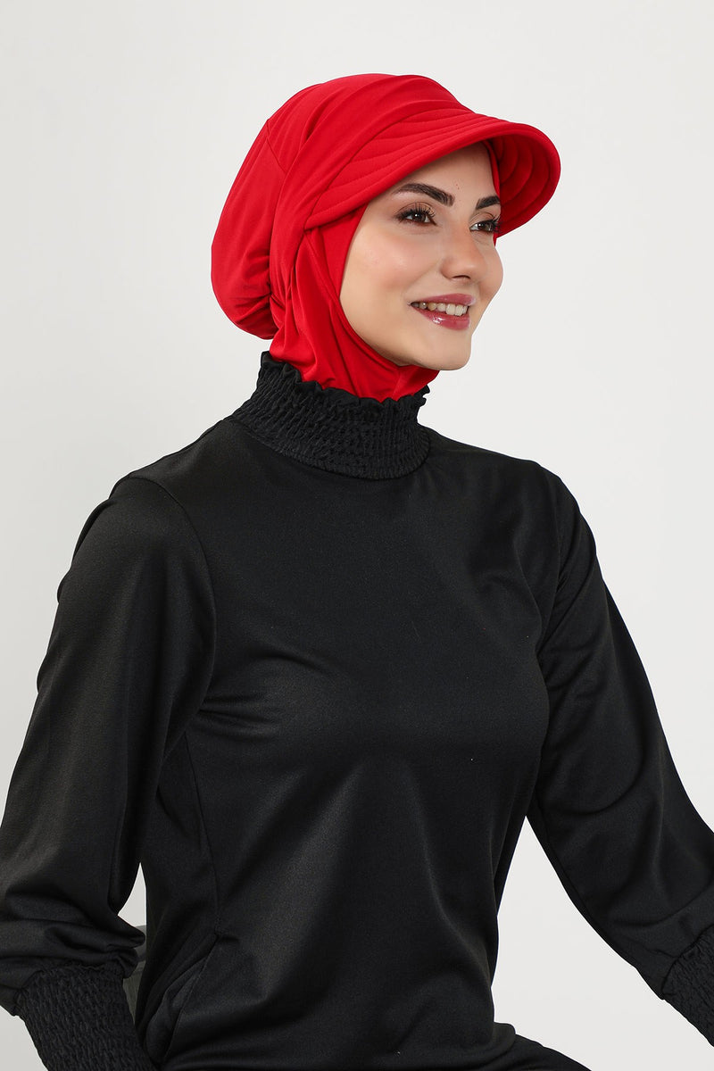 Modest Swim Turban with Detachable Visor, Quick Dry Ninja Cap for Women, Salt-Resistant Sea Bonnet Hijab,B-82SN