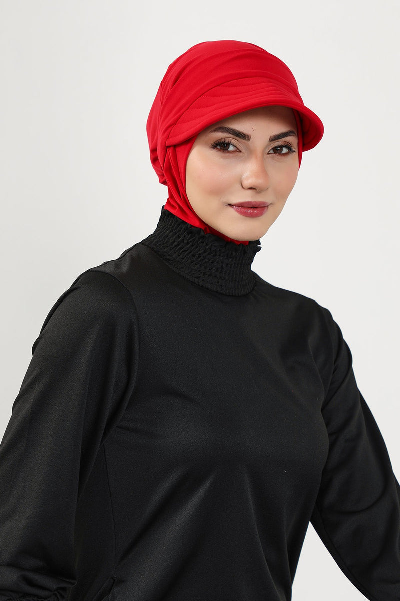 Modest Swim Turban with Detachable Visor, Quick Dry Ninja Cap for Women, Salt-Resistant Sea Bonnet Hijab,B-82SN