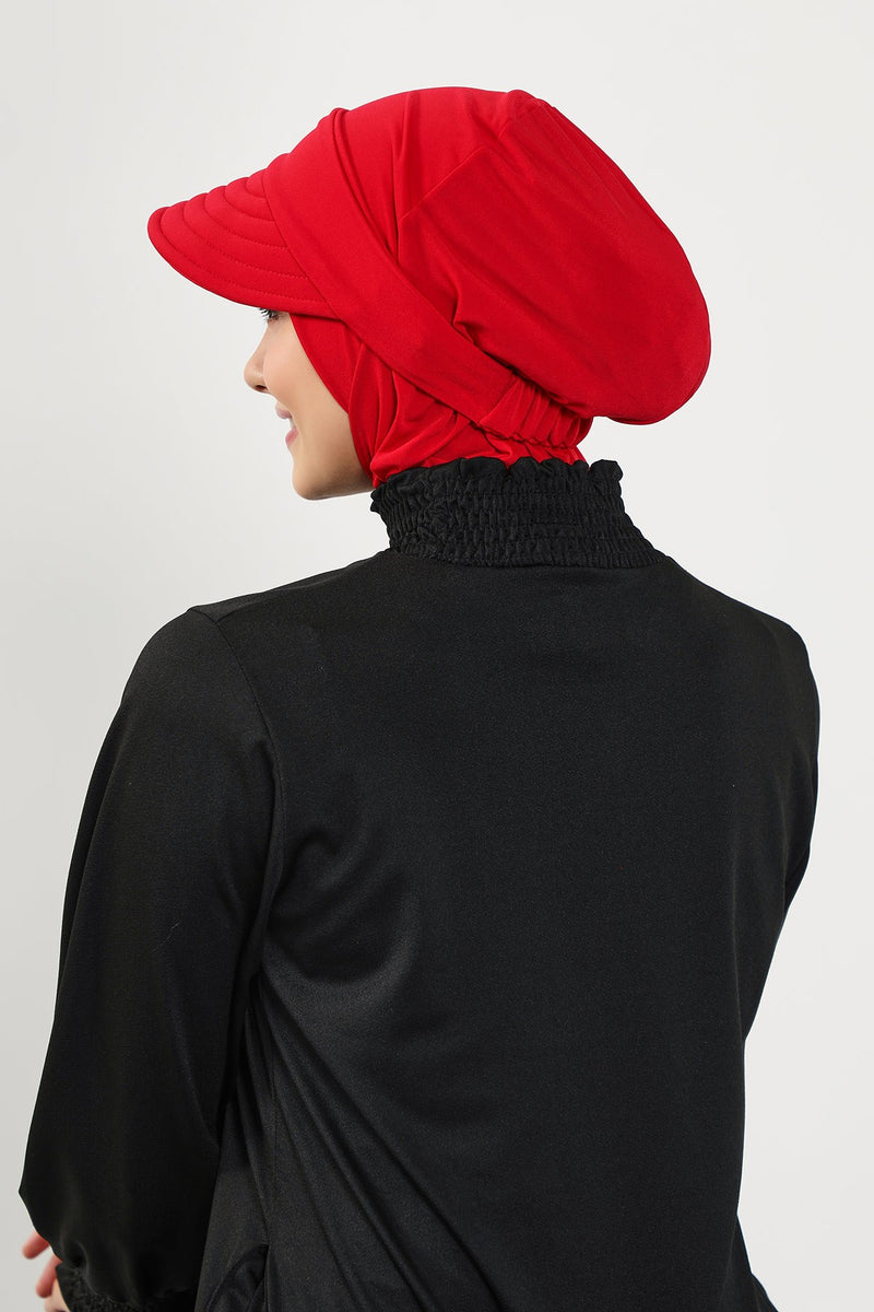 Modest Swim Turban with Detachable Visor, Quick Dry Ninja Cap for Women, Salt-Resistant Sea Bonnet Hijab,B-82SN