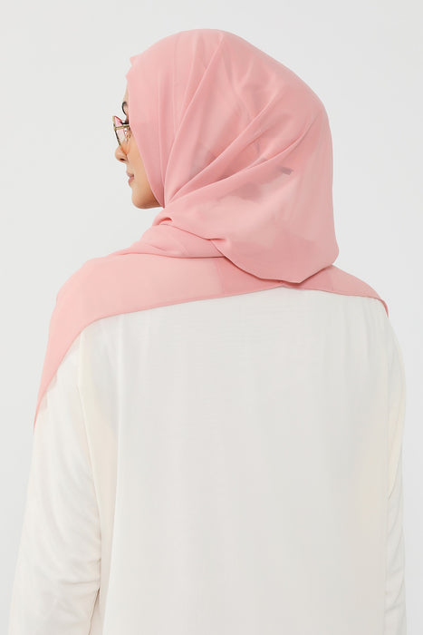 Instant Wear Hijab with Built-In Bonnet, Lightweight Chiffon Headscarf, One Piece Modest Headwear,PS-48