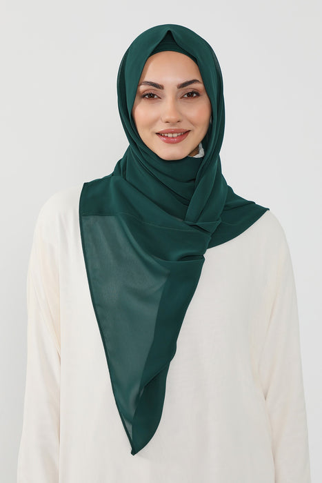 Instant Wear Hijab with Built-In Bonnet, Lightweight Chiffon Headscarf, One Piece Modest Headwear,PS-48