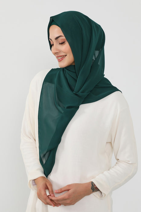 Instant Wear Hijab with Built-In Bonnet, Lightweight Chiffon Headscarf, One Piece Modest Headwear,PS-48